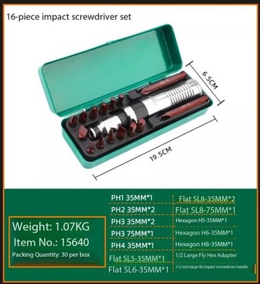 Multi-Function Impact Screwdriver with Adjustable Socket and Nut Adapter