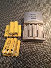 SONY Ni-MH AA or AAA BATTERY CHARGER BC-CSQ QUICK CHARGE w/13 new batteries