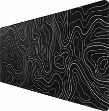 XXL Gaming Mouse Pad with Non-Slip Base Waterproof 31.5 x 15.7 Black White Lin