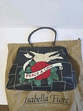 Isabella Fiore Rose Dove Beaded Peace  Love Beautiful Top Handle Bag Dustcover