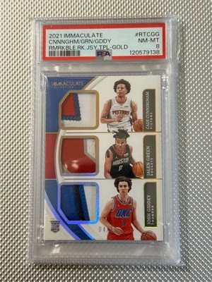 PSA 8 2021 Immaculate Triple Patch Card Cade Cunningham Jalen Green Josh Giddey