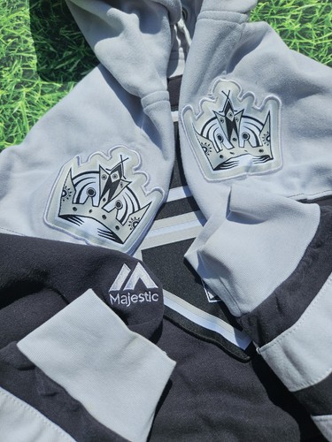 Majestic La Kings Size Xl Side Embroidered Sleeves - Picture 8 of 15