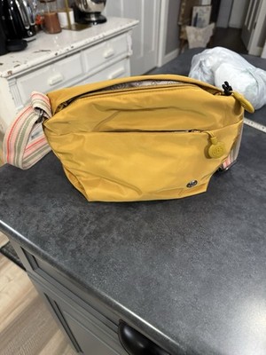 BOBO Gold Shoulder Bag with Detachable Multicolor Strap & Zip Closure