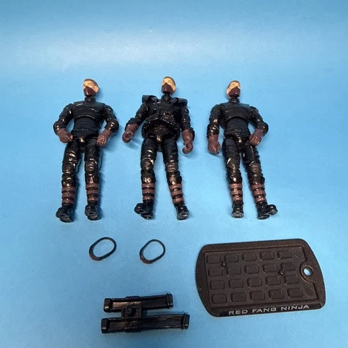 GI Joe The Rise of Cobra 2009 RED FANG NINJA v1 3 Figure Lot Incomplete Troop
