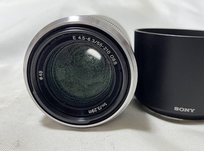 Sony f4.5-6.3 55-210mm E-Mount oss SEL55210 silver w/hood from Japan Excellent++