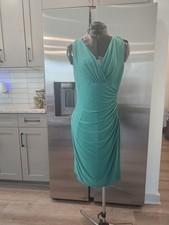 Ralph Lauren Green Stretchy Sleeveless Cocktail Dress 6