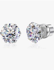 Magnetic Diamond Earring Unisex Stud Earrings 6mm Round cut