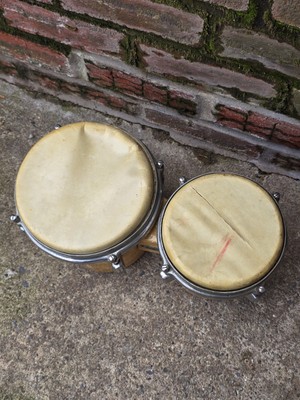 Vintage 1950s Pearl Tokyo 8 Inch & 6 Inch Bongo Drums FREE