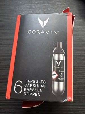 Coravin Argon Gas Capsules (Pack of 6) Black Expired In 2022
