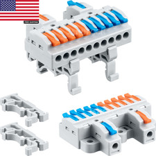 6Pcs DIN Rail Terminal Blocks, DIY Splicing Wire Connectors for Circuit Inline 2