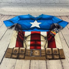 Marvel Captain America Boy  s Halloween Costume Shirt Sz: M NWT