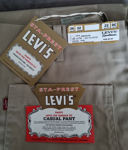 Levis Levi's Sta-Prest Hose Jeans 36/32 Original 90s 1999 NOS Oldschool Vintage - Picture 2 of 8