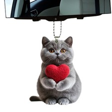 Car Rearview Ornament Cat Cute Cat 8CM 2D Acrylic Animal Pendant For Rearview