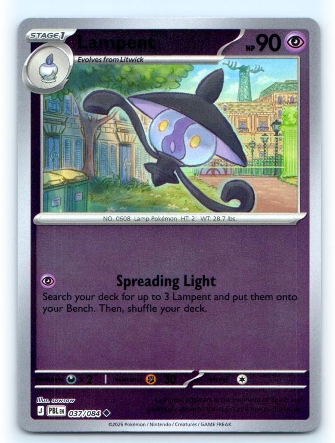 Lampent 037/084 ~ Uncommon Reverse Holo English Near Mint