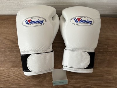 Winning Boxing Gloves 8oz MS-200B Tape type White Made in Japan Official USED EX