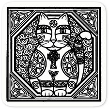 'Celtic Cat' Clear Sticker Decals (DC018207)