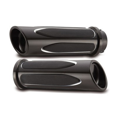Arlen Ness Billet Deep Cut Comfort Griffe Schwarz für Harley TBW Modelle 08-25