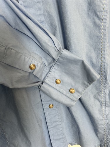 Cowboy Up Pearl Snap Shirt, XL, Light Blue, Graphic Design, Embroidered - Picture 6 of 11