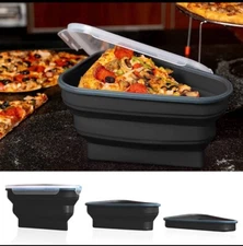 Pizza Storage Container, Reusable Pizza Container Saves Space,Dishwasher/Micro