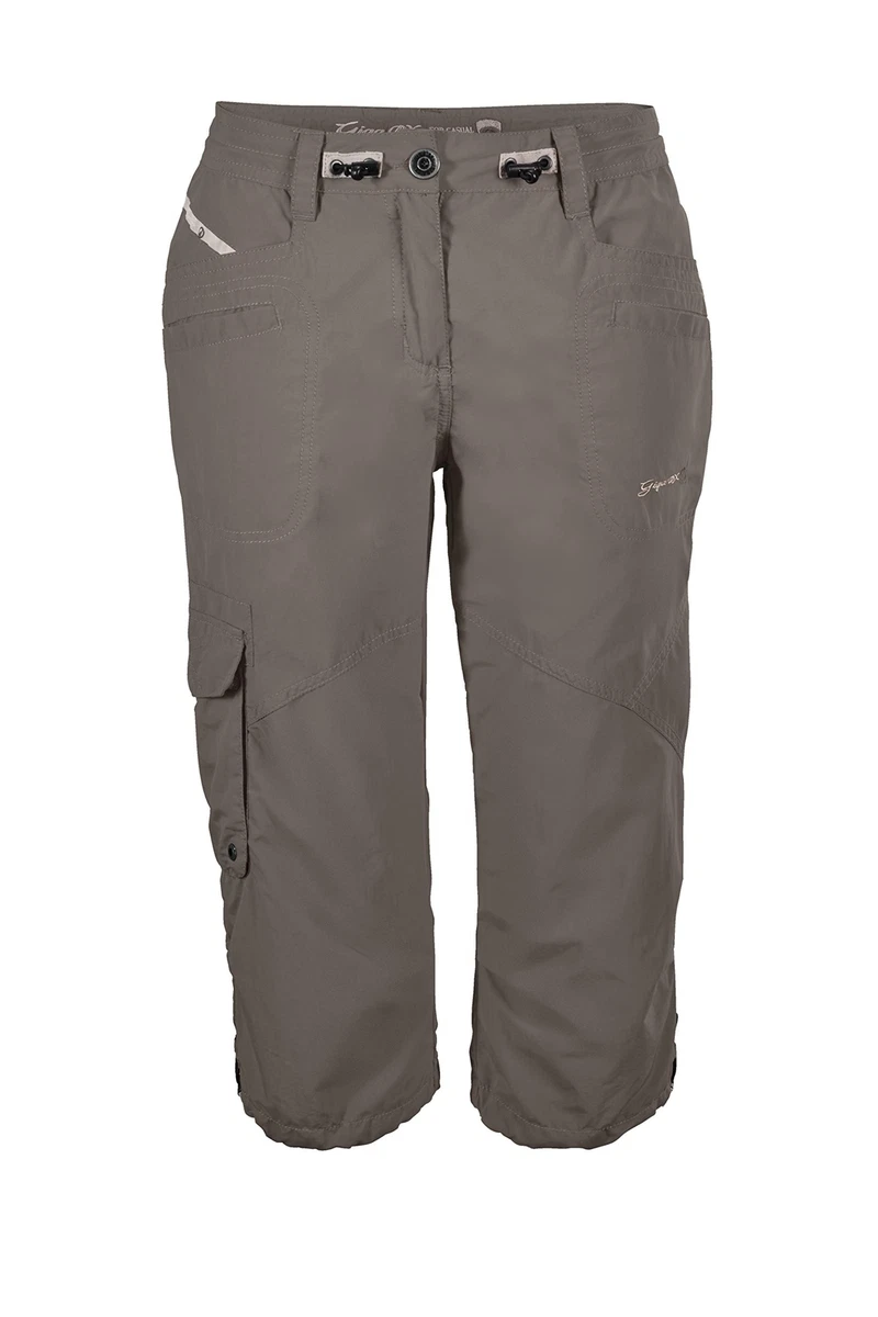 TBMPOY Damen Cargo-Caprihose – Mit 6 Taschen, Baumwolle, Schnelltrocknend, Verstellbarer Bund