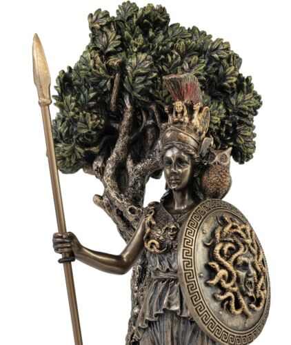 9,5" ATHENA déesse de la guerre sous olivier mythologie grecque statue couleur bronze - Photo 1 sur 5