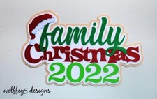 CRAFTECAFE FAMILY CHRISTMAS TITLE premade paper piecing scrapbook diecut piece