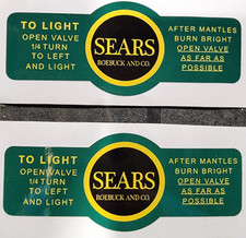 ONE 1 BRAND NEW COLEMAN EARLY SEARS LANTERN GREEN BLACK STICKERS LABELS DECALS