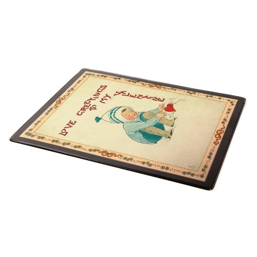 MOUSE MAT - Vintage Valentine - Boy in Blue Buries Heart in Snow - 第 1/1 張圖片