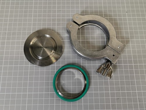 Blindflansch ISO-KF DN 50 DN50 mit Dichtung + Spannring NEW
