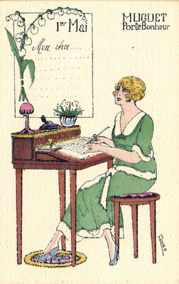 PC ARTIST SIGNED, PERO, MUGUET, PORTE BONHEUR, Vintage Postcard