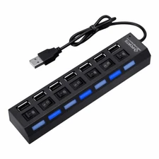 USB 2.0 4 Port 7 Port Multi Charger Hub High Speed Adapter Switch Laptop PC