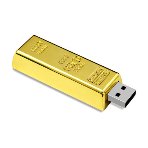 2TB 128GB Metal Gold USB 2.0 Flash Drive Memory Stick Pen U Disk Thumb Key PC - Picture 1 of 11