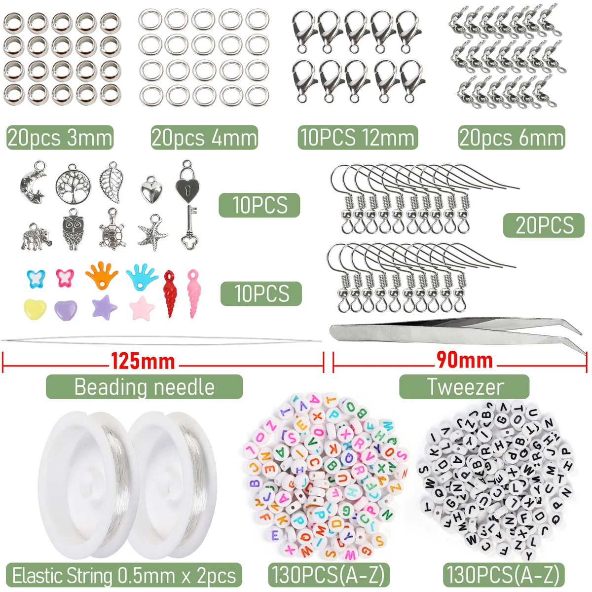 35000pcs 2mm Glass Seed Beads For Jewelry Making Kit, 250pcs