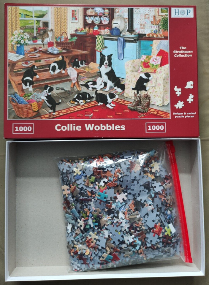 House Of Puzzles 1000 Piece Jigsaw Puzzle Collie Wobbles Complete