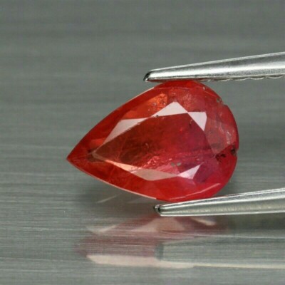 0.96 Ct Zafiro Natural Naranja Origen Songea Tanzania Forma Pera(Ver vídeo)