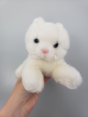 Tesco Cuddle Me Friends White Kitten Cat Soft Toy Blue Eyes 2003