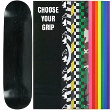 Skateboard Deck Pro 7-Ply Canadian Maple STAINED BLACK With Griptape 7.5" - 8.5"