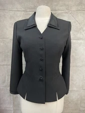 Kasper A.S.L. Women’s Black Button Down Blazer Jacket Size 10
