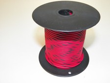100 FOOT SPOOL 20 GAUGE TXL HI TEMP WIRE RED/BLACK STRIPE AUTOMOTIVE  FEET