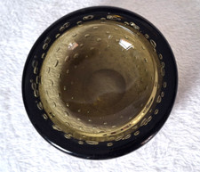 WHITEFRIARS Art Glass Twilight Bowl Dish Controlled Bubble 12cm Wide VGC