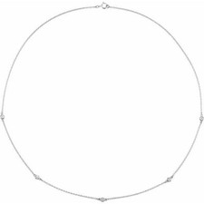 Diamond 5-Station 18" Necklace In Sterling Silver 1/4 CTW 