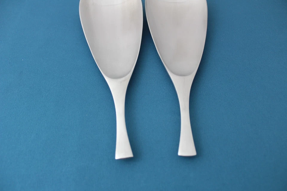 Cuchara tenedor para servir sólida 2 piezas Dansk ODIN acero inoxidable satinado Alemania 8 3/4" Foto 2 de 4