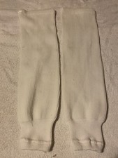 Knit Ice Hockey Socks Adult 25  White Good Condition