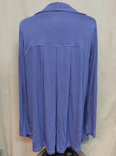 Logo Layers Womens Sz S Open Front Cardigan Thin Rayon Jersey Knit Purple EUC - Picture 5 of 7