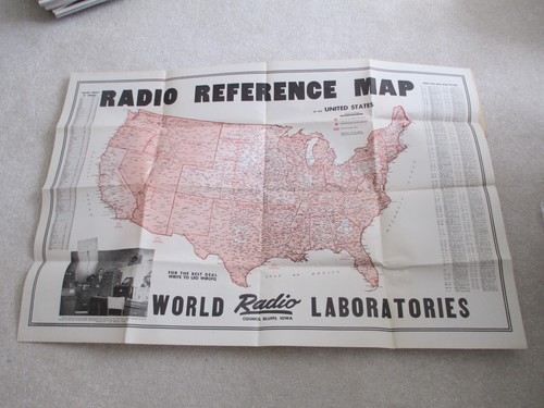 VINTAGE 1947 RADIO REFERENCE MAP IN Original MAILING ENVELOPE - Picture 2 of 8