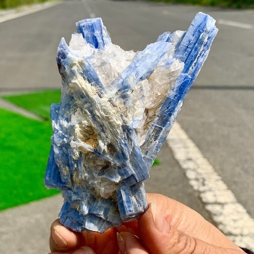 200GNatural blue kynite with clear quartz specimen crystal spiritual energy - Picture 10 of 24