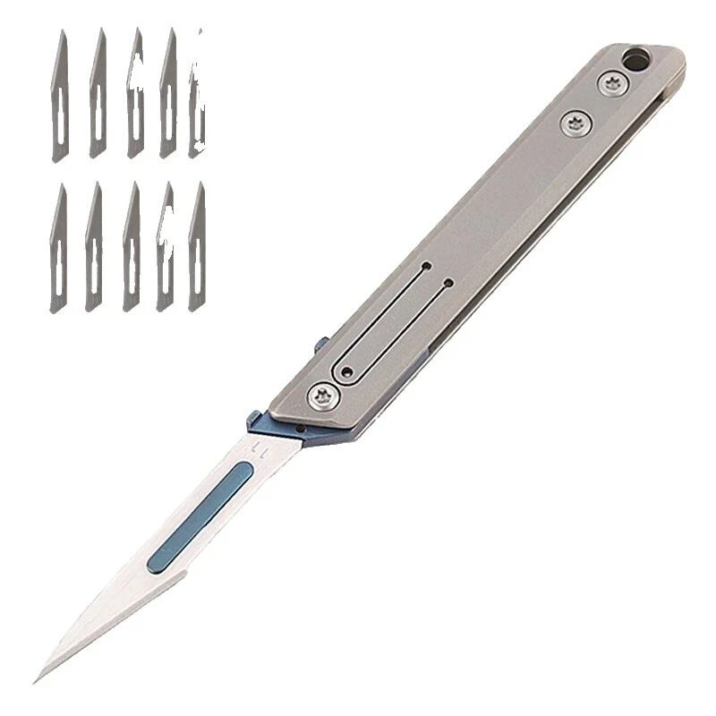 Carbon Steel Blade Titanium Handle Collectible Folding Knives