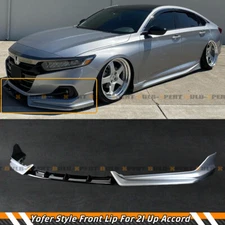For 21-22 Honda Accord Yofer Lunar Silver Metallic Front Bumper Lip Kit Splitter