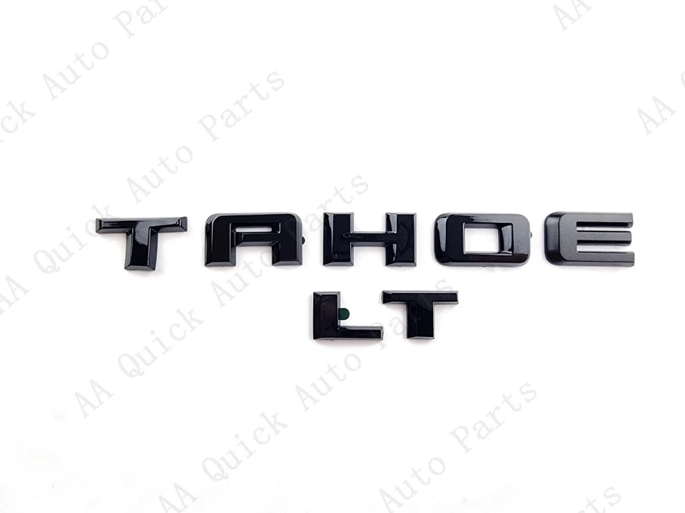 4 piezas puerta trasera TAHOE LT negro brillante emblemas letras 2021+ Chevrolet Tahoe Foto 4 de 4
