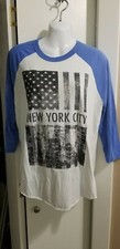 Bowery Supply Co. Size Large Baseball Top Shirt New York City USA Flag 